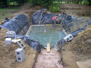before pool construction